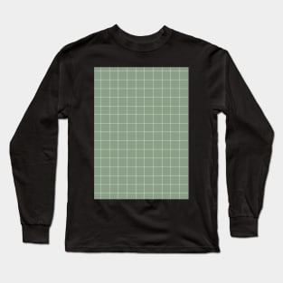 Mint green grid 2 Long Sleeve T-Shirt